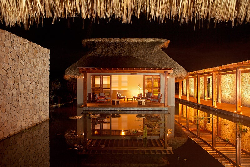                             One of Hotel Escondido&#x2019;s 16 thatched-roof bungalows