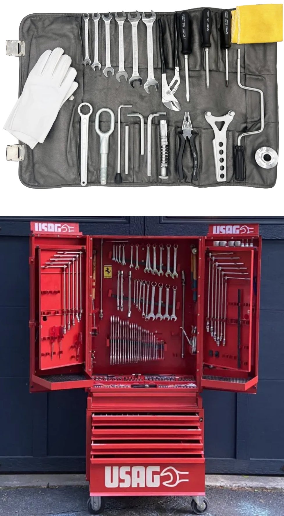 <strong>PRECIOUS METAL</strong><br/><span>The Porsche 959 tool kit from the late ’80s, shown above, recently fetched $22,000 on Bring a Trailer.  Tools are cool, but it’s the places people keep them that pack a big aesthetic impact, such as this rolling chest</span>