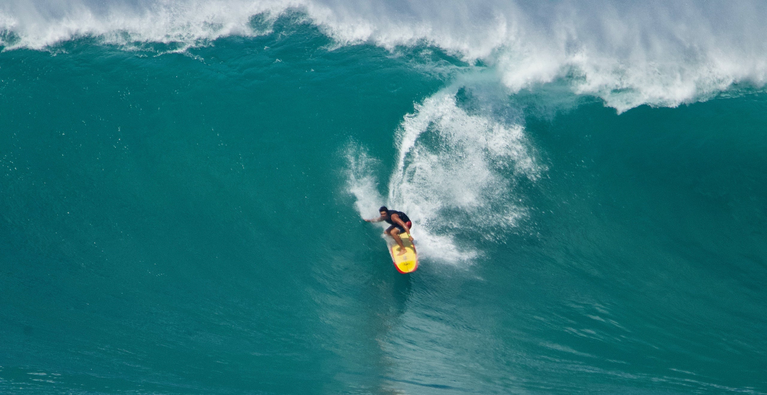 Hopena Pokipala is not only skilled on the canoe—he’s also an exceptional big-wave surfer, and he says that the skill sets overlap. “That respect for the water, keeping a calm head in times of stress, even reading the ocean—it’s the same.” 