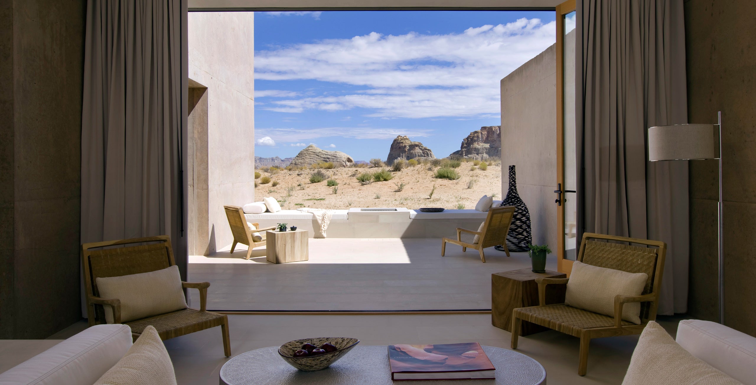 <span>Each suite features a living area with views of the resort&#x2019;s 600-acre expanse of desert</span>