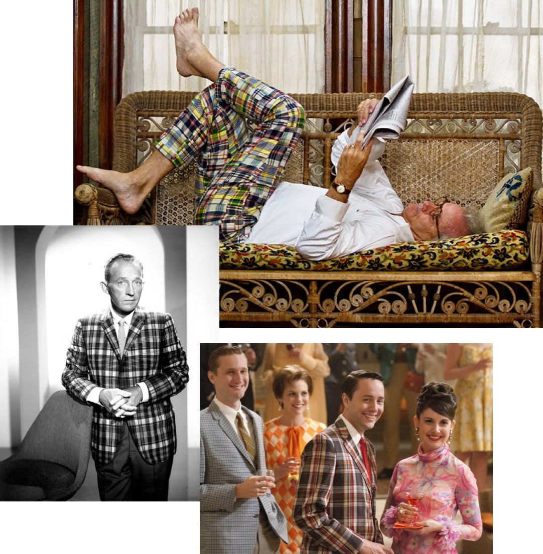         <strong>MADRAS MEN</strong><br />        <span          >Bing Crosby in 1955, Bill Murray in <em>Moonrise Kingdom</em>, and          Pete Campbell, in the <em>Mad Men series</em>.</span        >      