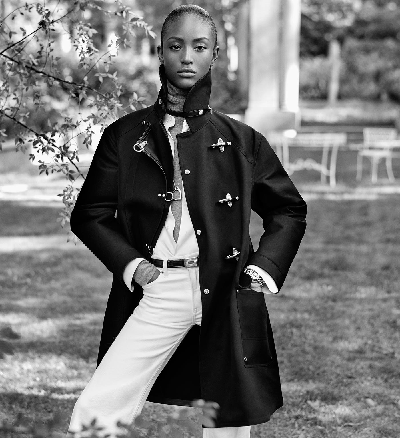 The Fireman&rsquo;s Coat, worn by Alicia Burke. Photographed by Steven Meisel