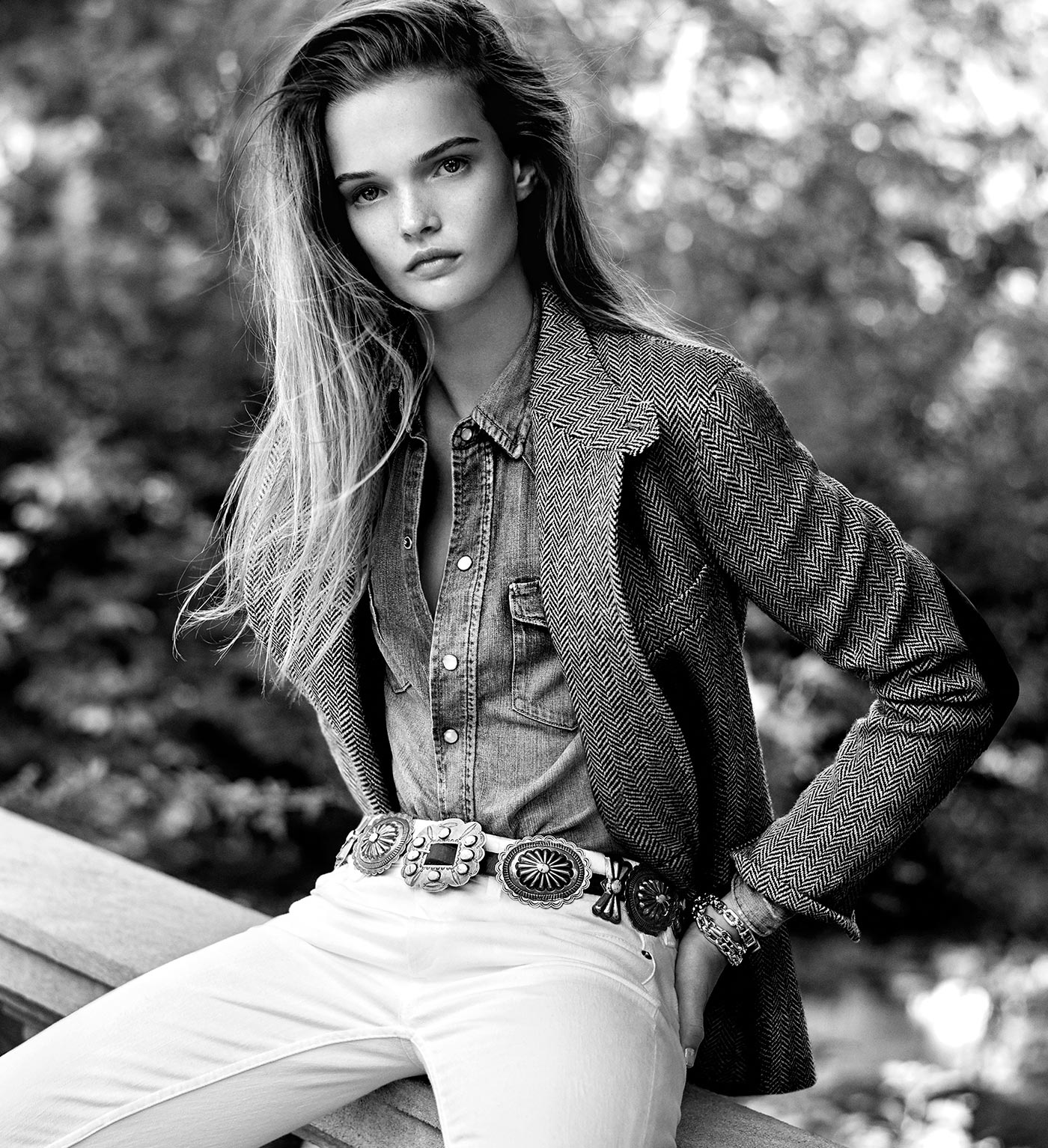 The Tweed Jacket, worn by Lulu. Photographed by Steven Meisel