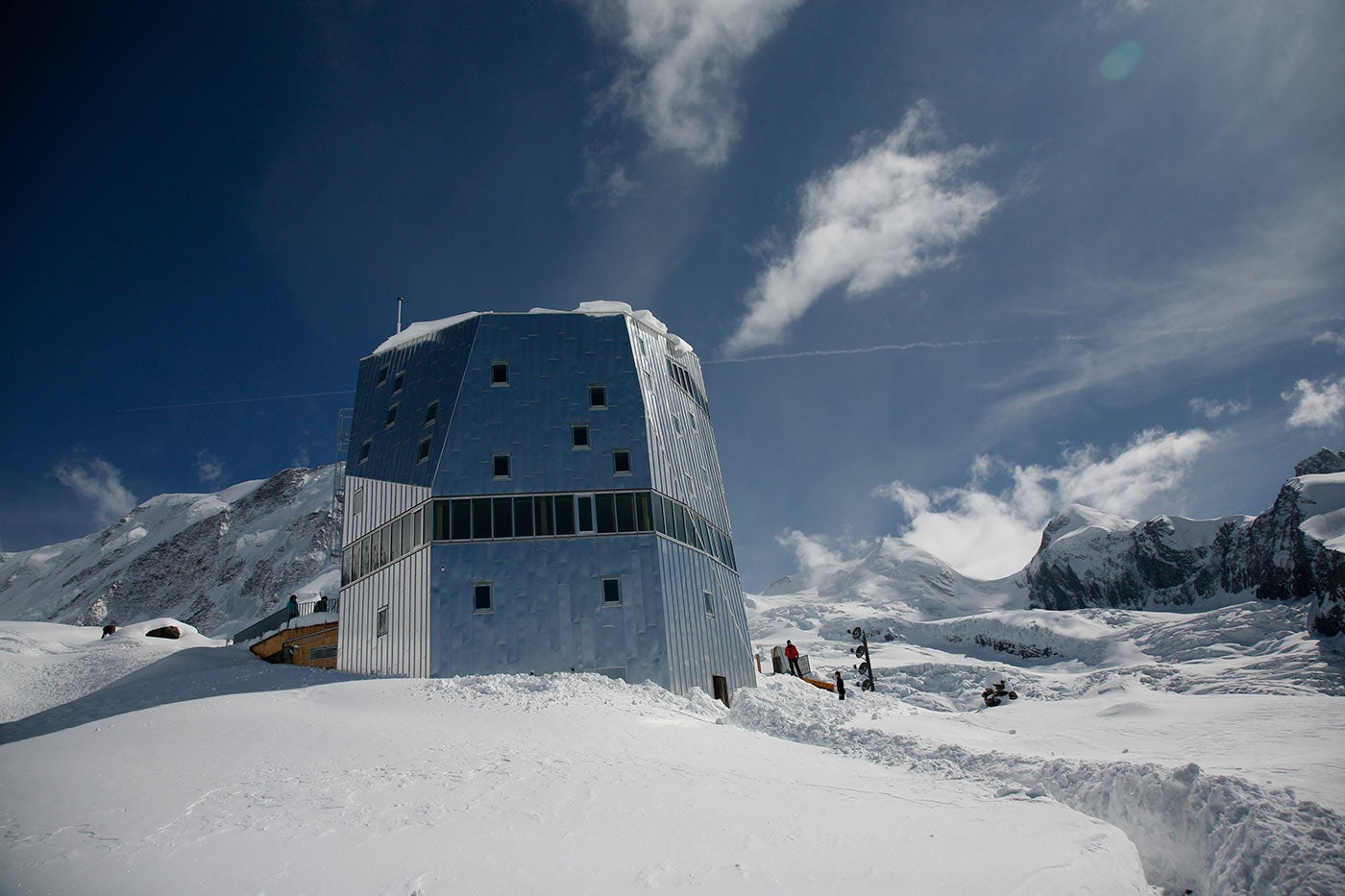 Serious mountaineering skills are required to even reach the Monte Rosa hut