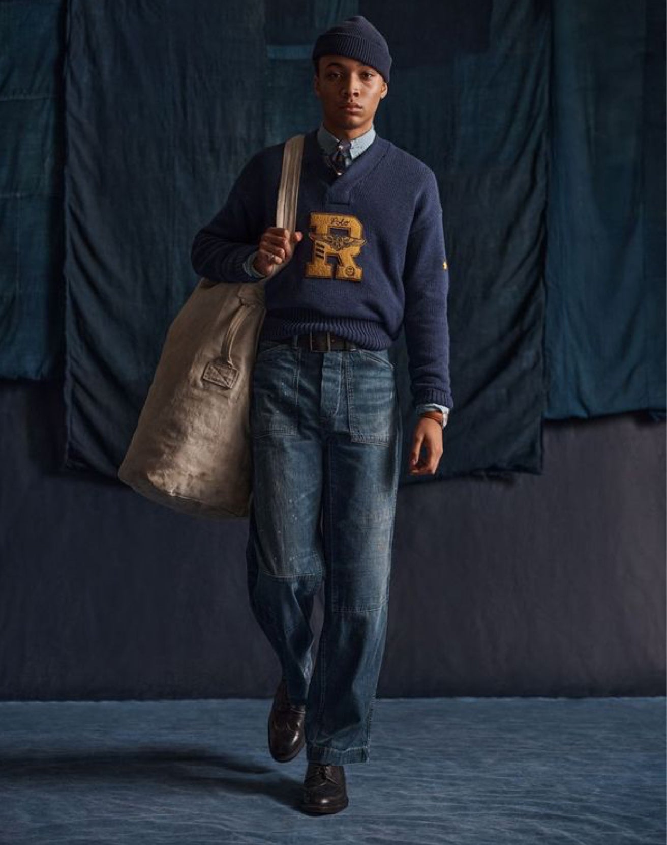 <strong>BLACK AND BLUE</strong><br/><span>The newest of Polo’s nautical-inspired deliveries embraces the strength and simplicity of uniform dressing</span>