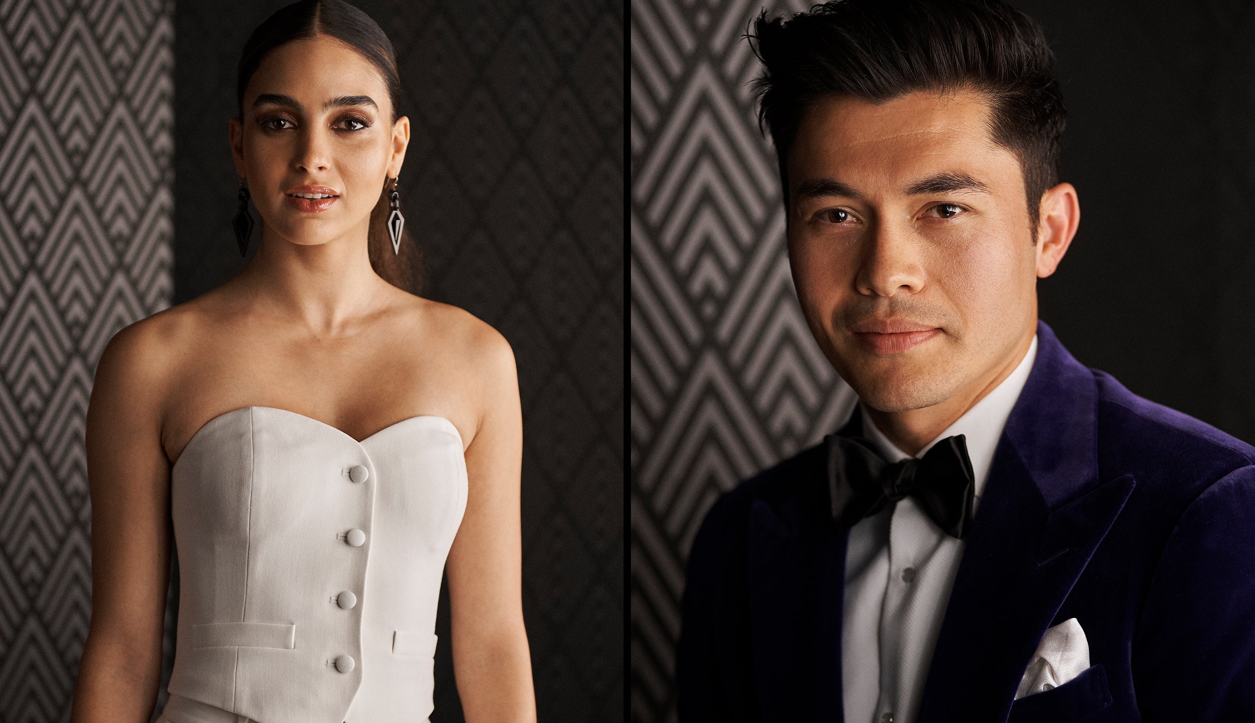 Left: Melissa Barrera;  Right:  Henry Golding