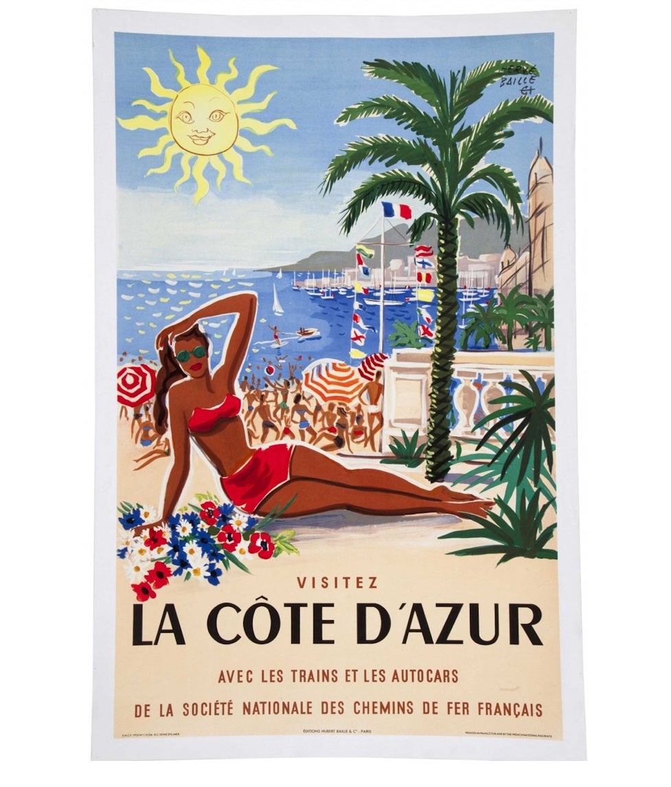 “Allez sur la Côte d’Azur,” a poster by Herve Baille